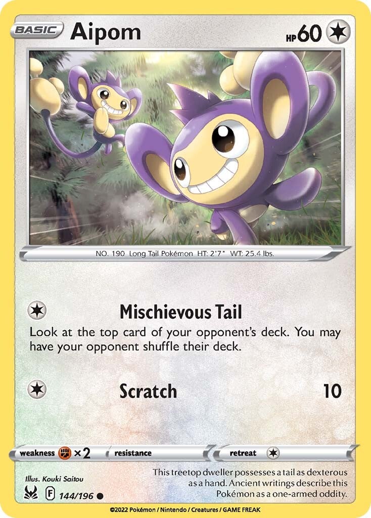 Aipom (144/196) [Sword & Shield: Lost Origin] Reverse Holofoil