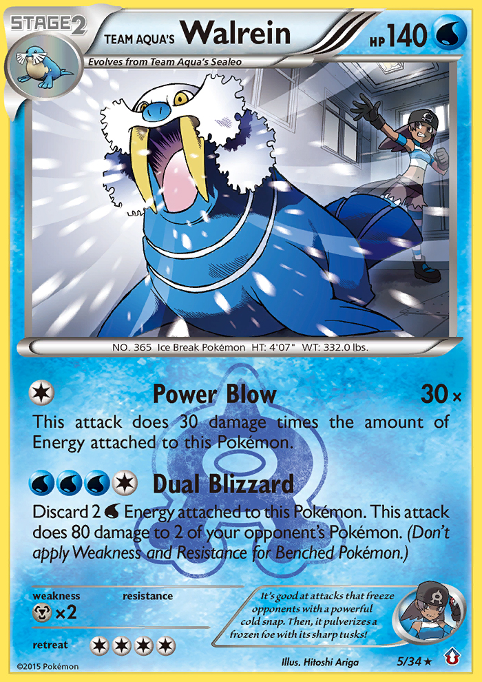 Team Aqua's Walrein (5/34) [XY: Double Crisis] Reverse Holofoil