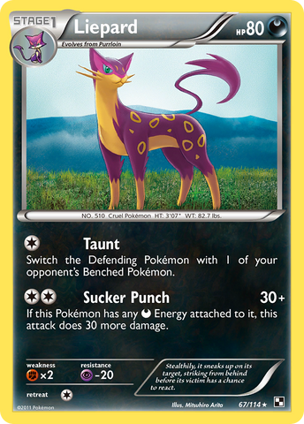 Liepard (67/114) [Black & White: Base Set] Reverse Holofoil