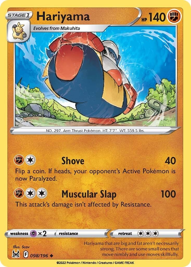 Hariyama (098/196) [Sword & Shield: Lost Origin] Reverse Holofoil