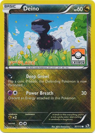 Deino (97/113) (League Promo 3rd Place) [Black & White: Legendary Treasures] Reverse Holofoil
