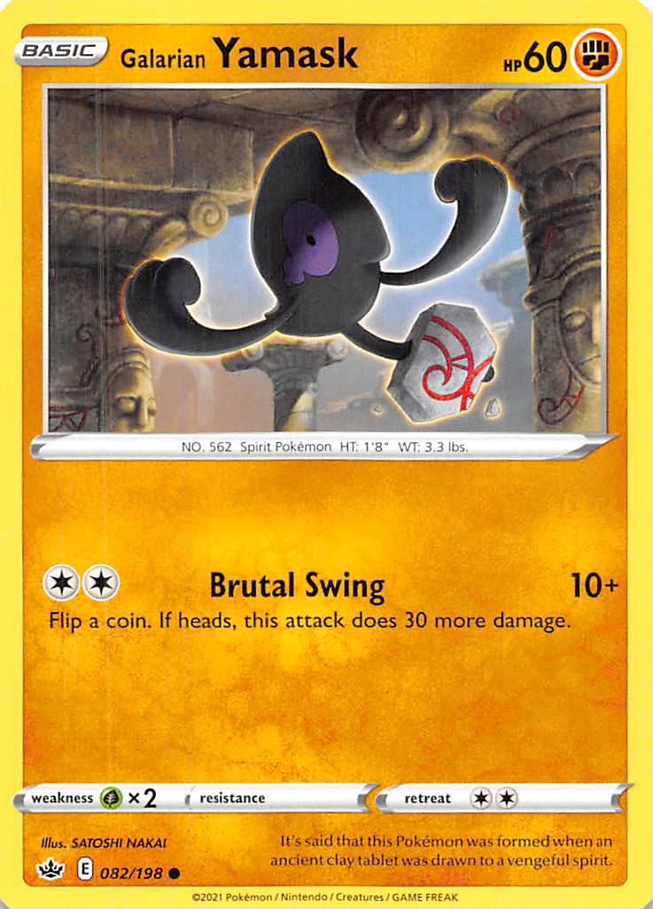 Galarian Yamask (082/198) [Sword & Shield: Chilling Reign] Reverse Holofoil