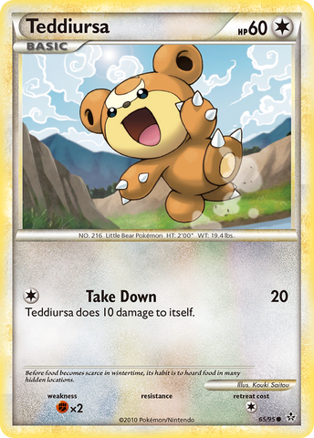 Teddiursa (65/95) [HeartGold & SoulSilver: Unleashed] Reverse Holofoil