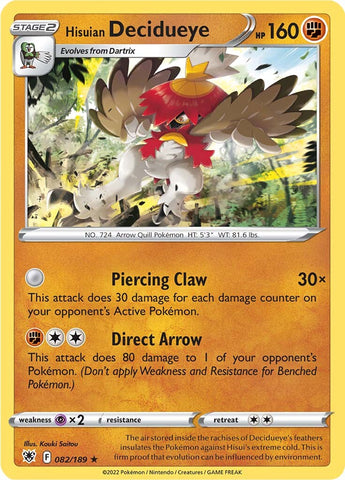 Hisuian Decidueye (082/189) [Sword & Shield: Astral Radiance] Reverse Holofoil