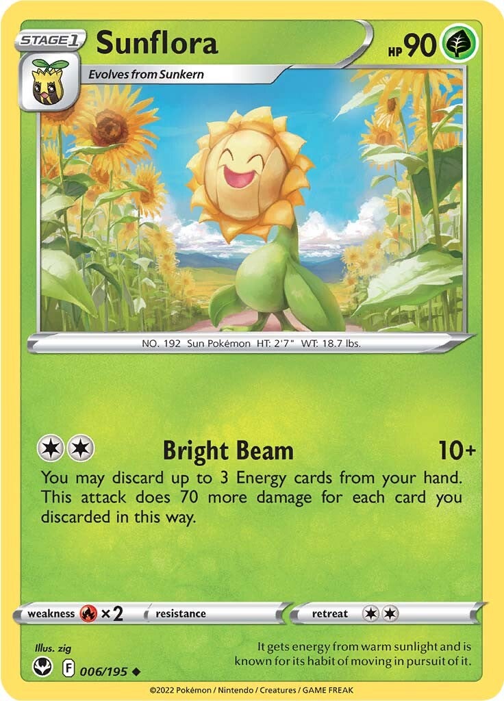Sunflora (006/195) [Sword & Shield: Silver Tempest] Reverse Holofoil