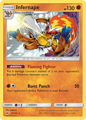 Infernape (59/131) [Sun & Moon: Forbidden Light] Reverse Holofoil
