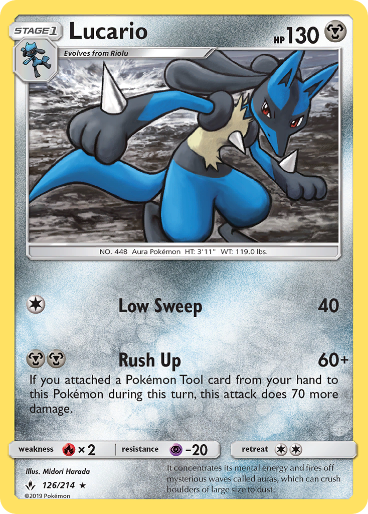 Lucario (126/214) [Sun & Moon: Unbroken Bonds] Reverse Holofoil