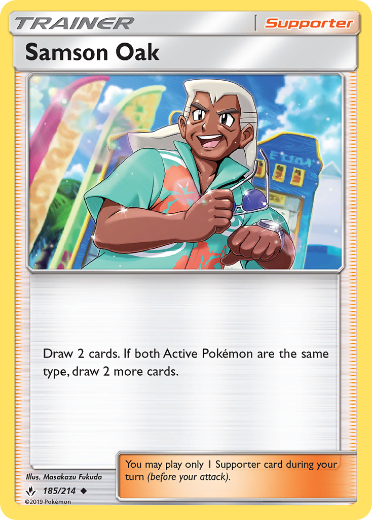 Samson Oak (185/214) [Sun & Moon: Unbroken Bonds] Reverse Holofoil