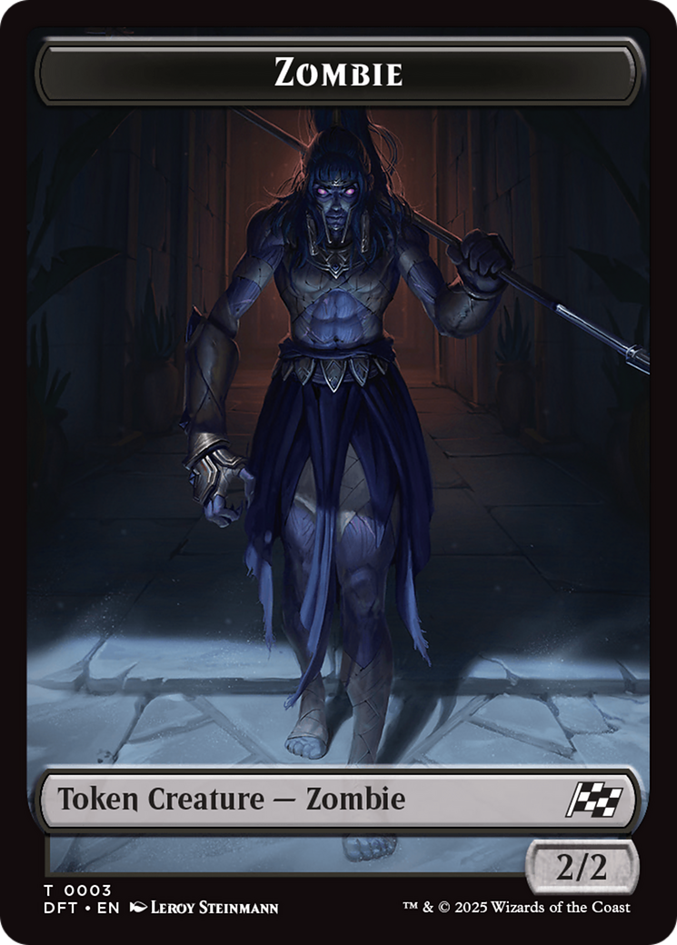 Elephant // Zombie (0003) Double-Sided Token [Aetherdrift Tokens] Foil