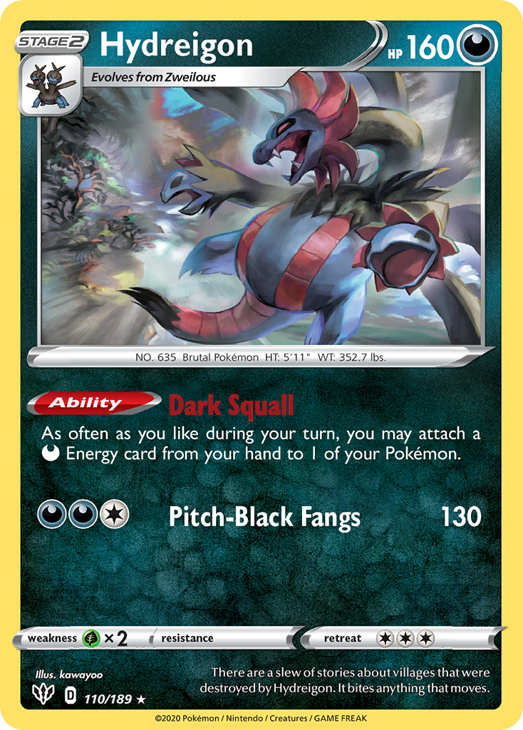 Hydreigon (110/189) [Sword & Shield: Darkness Ablaze] Reverse Holofoil