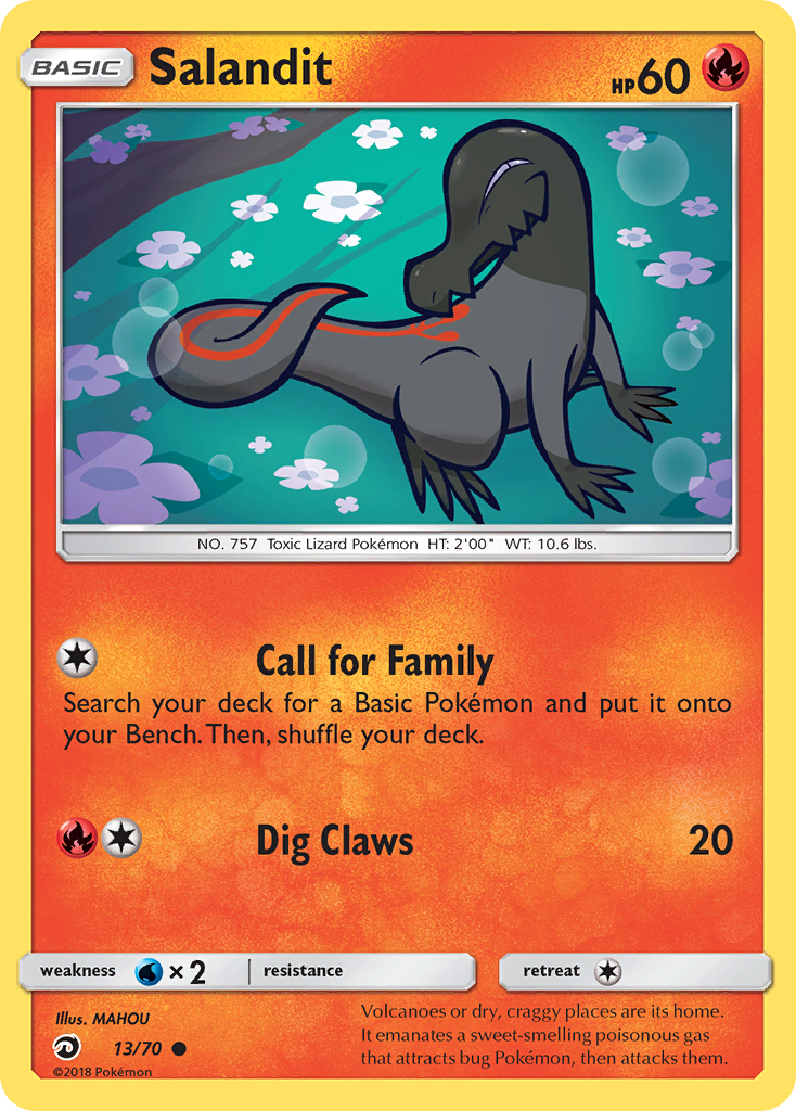 Salandit (13/70) [Sun & Moon: Dragon Majesty] Reverse Holofoil