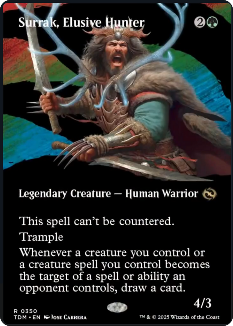 Surrak, Elusive Hunter (Borderless) [Tarkir: Dragonstorm] Foil