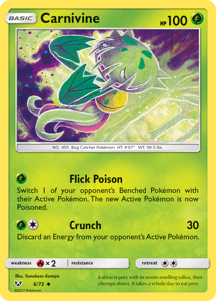 Carnivine (6/73) [Sun & Moon: Shining Legends] Reverse Holofoil