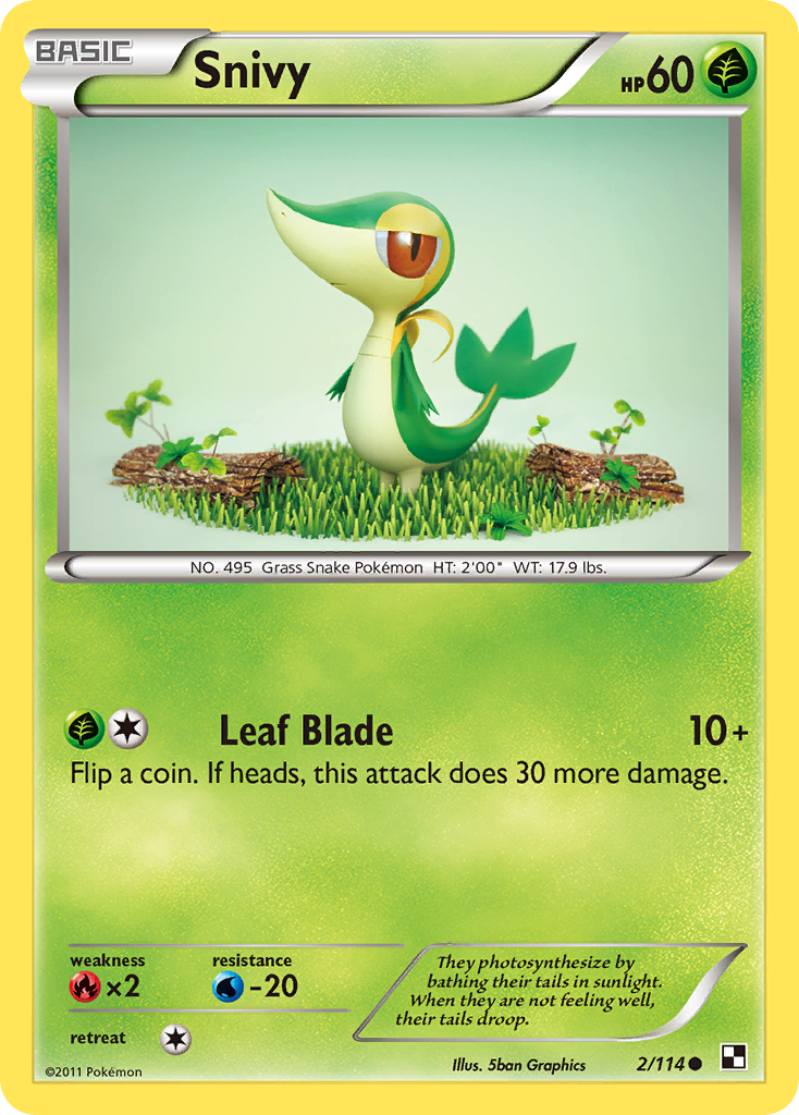 Snivy (2/114) [Black & White: Base Set] Reverse Holofoil