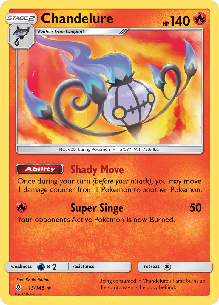 Chandelure (13/145) [Sun & Moon: Guardians Rising] Reverse Holofoil