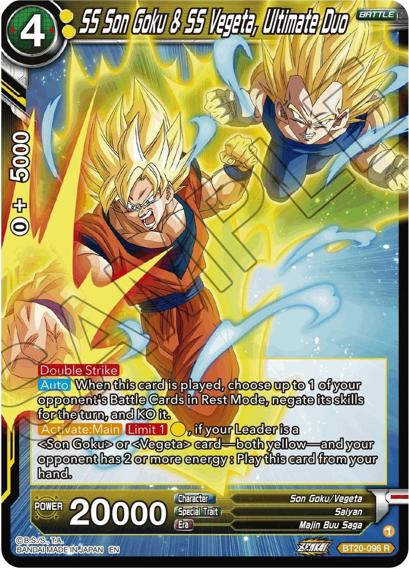 SS Son Goku & SS Vegeta, Ultimate Duo (BT20-096) [Power Absorbed] Parallel Foil