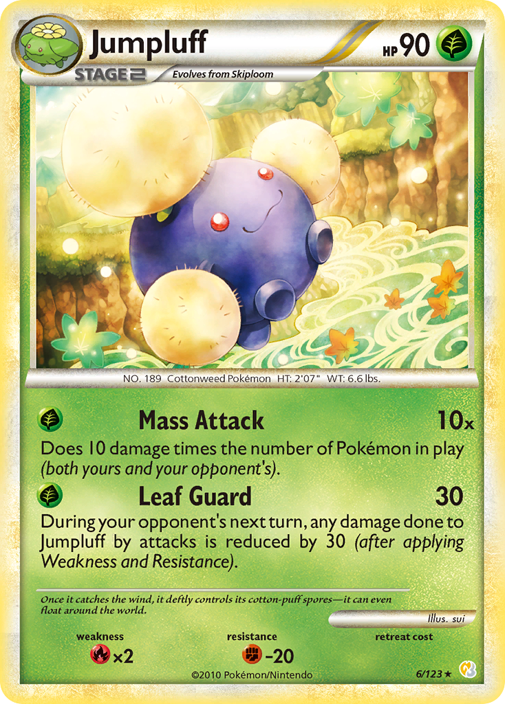 Jumpluff (6/123) [HeartGold & SoulSilver: Base Set] Reverse Holofoil