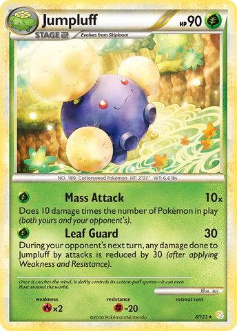 Jumpluff (6/123) [HeartGold & SoulSilver: Base Set] Reverse Holofoil