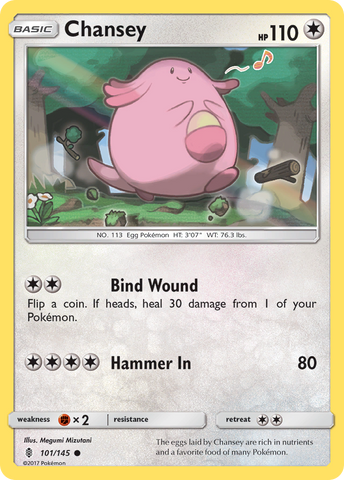 Chansey (101/145) [Sun & Moon: Guardians Rising] Reverse Holofoil