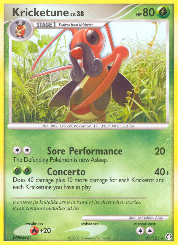 Kricketune (27/123) [Diamond & Pearl: Mysterious Treasures] Reverse Holofoil