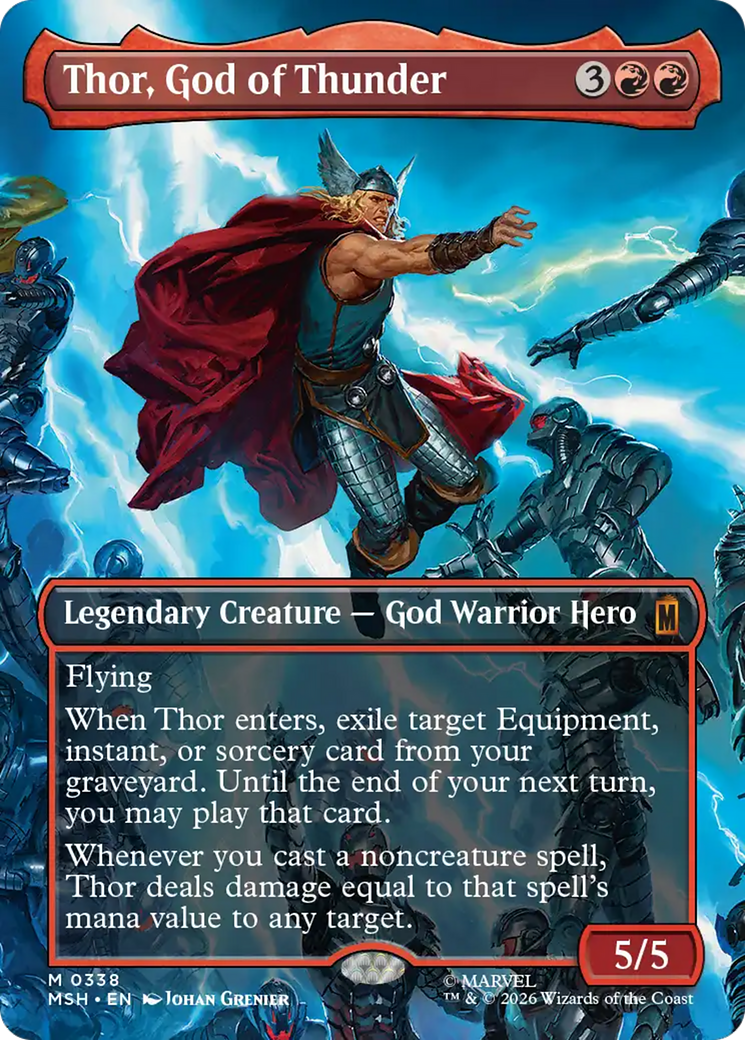 Thor, God of Thunder (Borderless) (0338) [Marvel Super Heroes] Foil