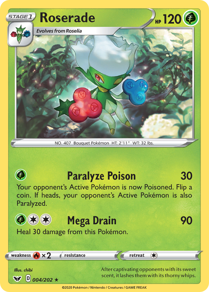 Roserade (004/202) [Sword & Shield: Base Set] Reverse Holofoil