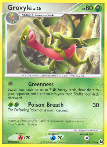 Grovyle (40/106) [Diamond & Pearl: Great Encounters] Reverse Holofoil