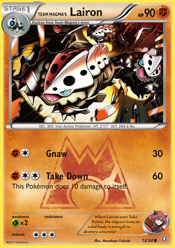 Team Magma's Lairon (13/34) [XY: Double Crisis] Reverse Holofoil