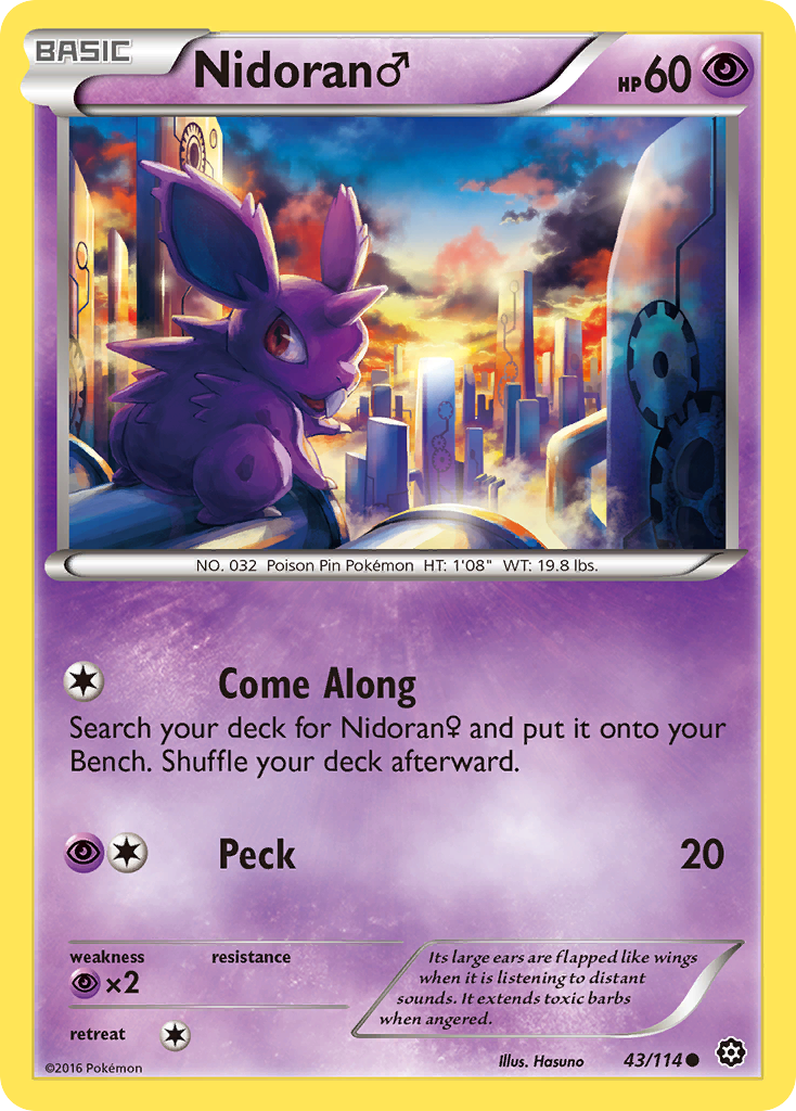 Nidoran (43/114) (Male) [XY: Steam Siege] Reverse Holofoil