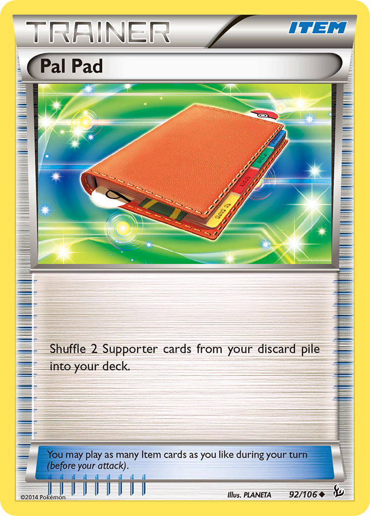 Pal Pad (92/106) [XY: Flashfire] Reverse Holofoil