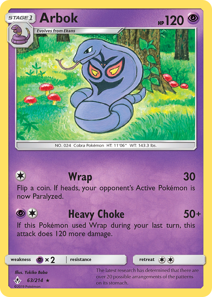Arbok (63/214) [Sun & Moon: Unbroken Bonds] Reverse Holofoil