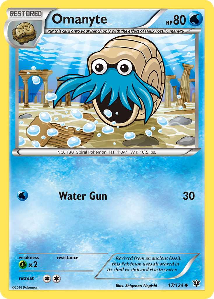 Omanyte (17/124) [XY: Fates Collide] Reverse Holofoil