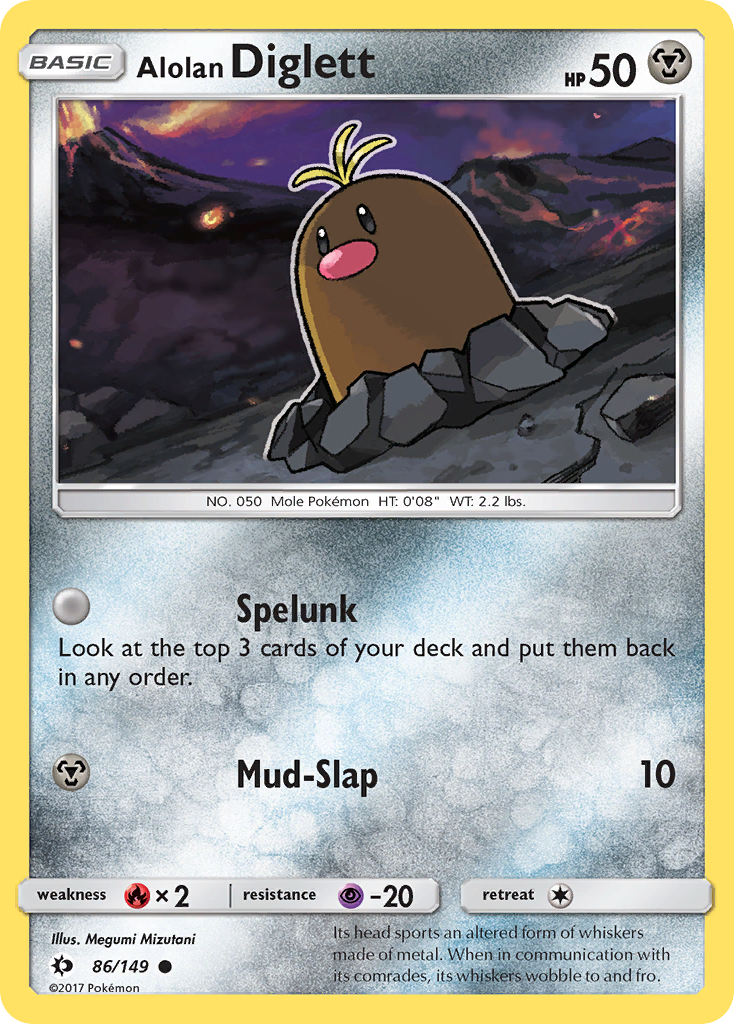 Alolan Diglett (86/149) [Sun & Moon: Base Set] Reverse Holofoil