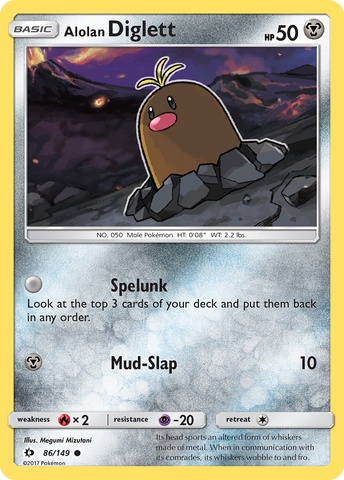 Alolan Diglett (86/149) [Sun & Moon: Base Set] Reverse Holofoil