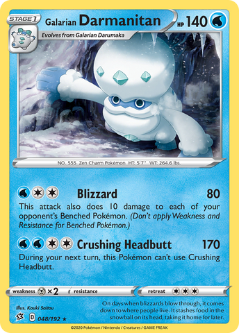Galarian Darmanitan (048/192) [Sword & Shield: Rebel Clash] Reverse Holofoil