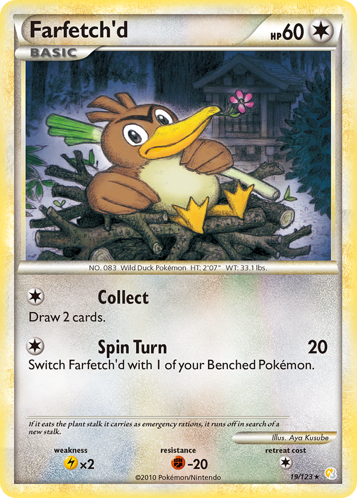Farfetch'd (19/123) [HeartGold & SoulSilver: Base Set] Reverse Holofoil