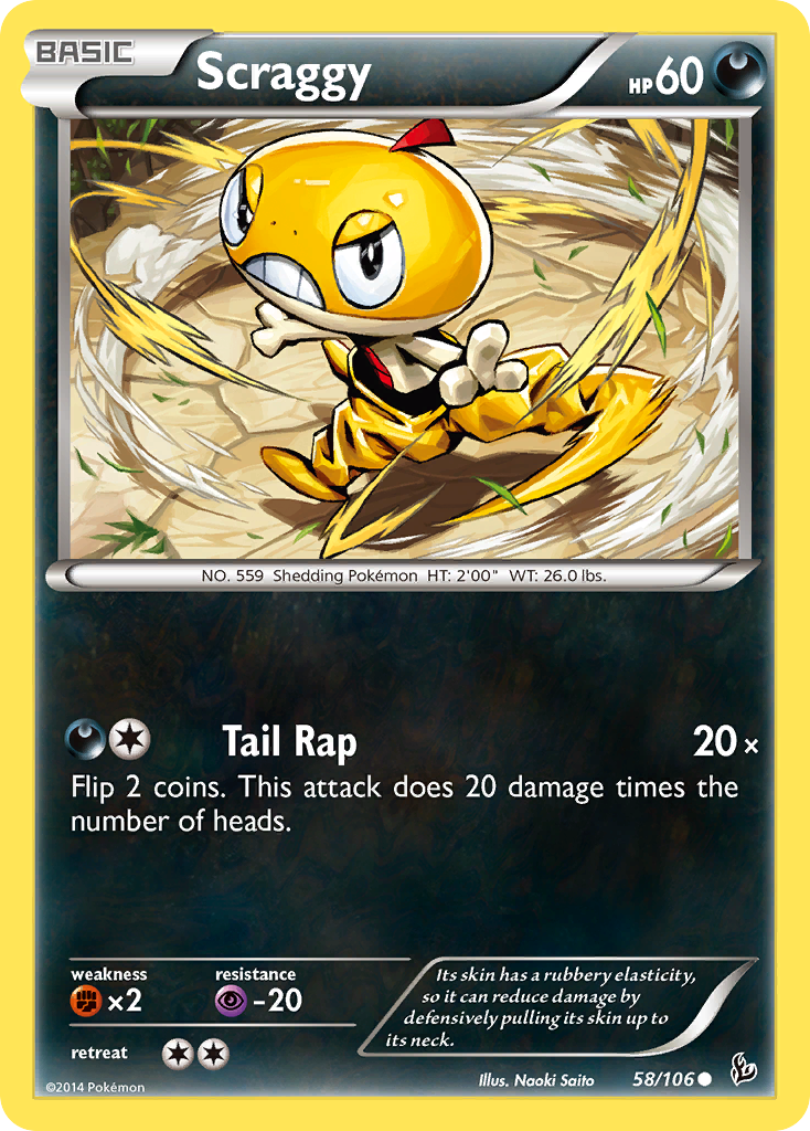 Scraggy (58/106) [XY: Flashfire] Reverse Holofoil