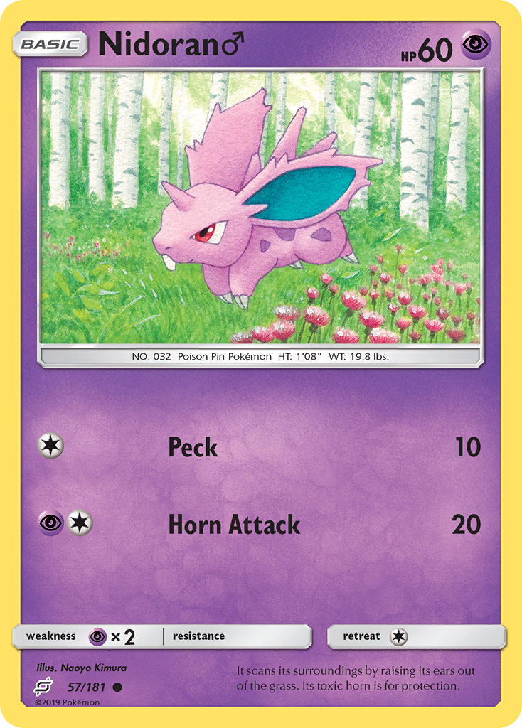 Nidoran (57/181) (Male) [Sun & Moon: Team Up] Reverse Holofoil