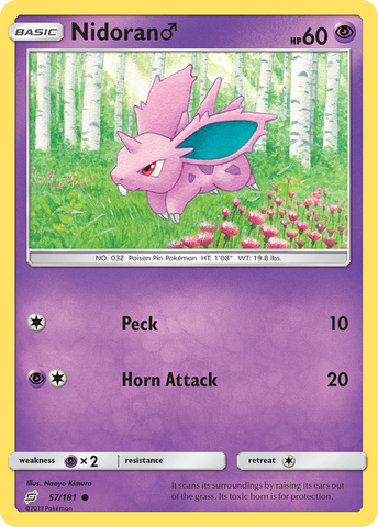 Nidoran (57/181) (Male) [Sun & Moon: Team Up] Reverse Holofoil