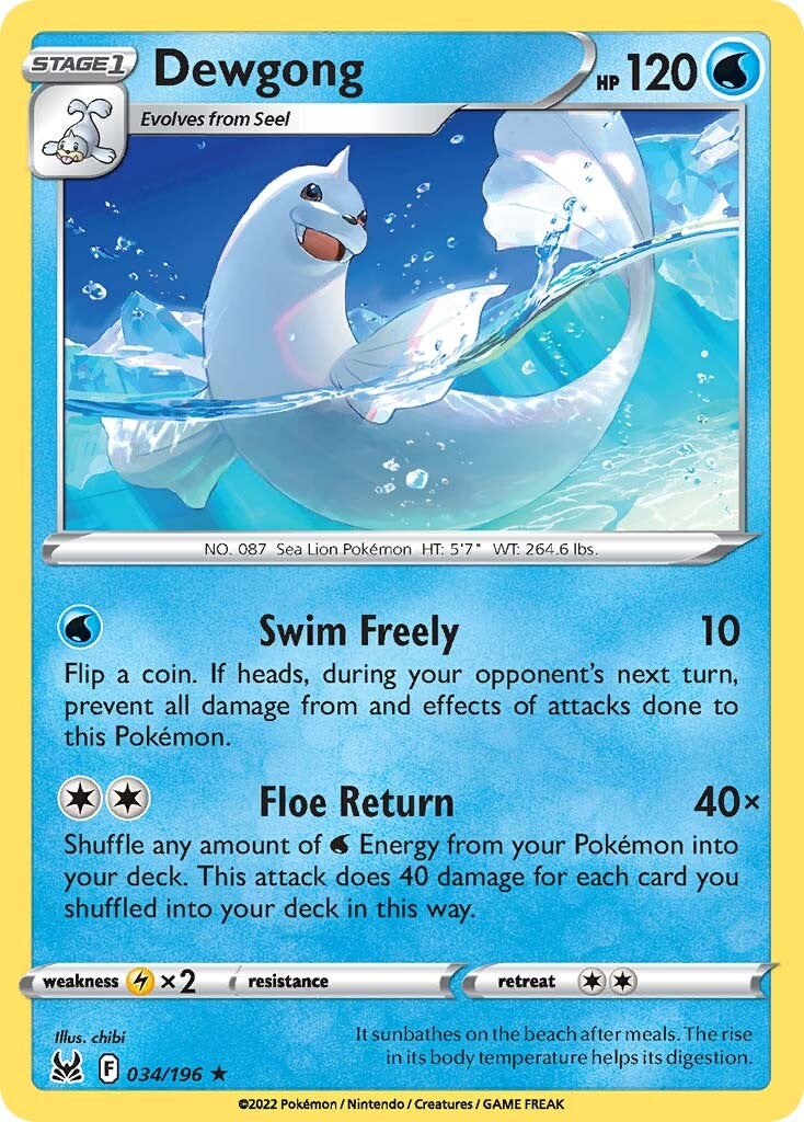 Dewgong (034/196) [Sword & Shield: Lost Origin] Reverse Holofoil