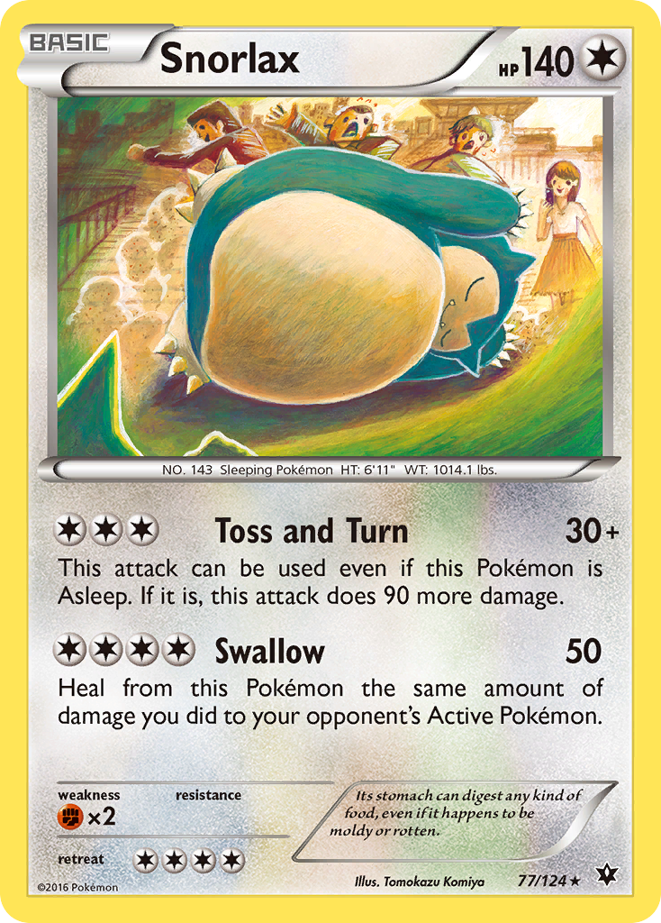 Snorlax (77/124) [XY: Fates Collide] Reverse Holofoil
