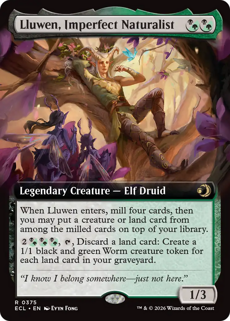Lluwen, Imperfect Naturalist (Extended Art) [Lorwyn Eclipsed] Foil