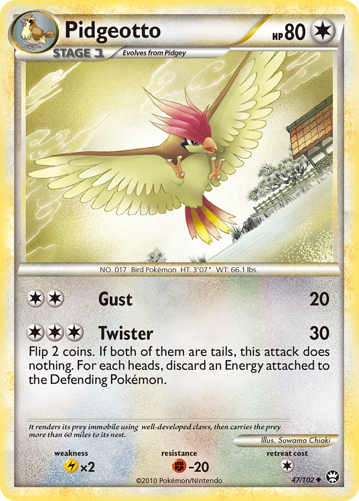 Pidgeotto (47/102) [HeartGold & SoulSilver: Triumphant] Reverse Holofoil