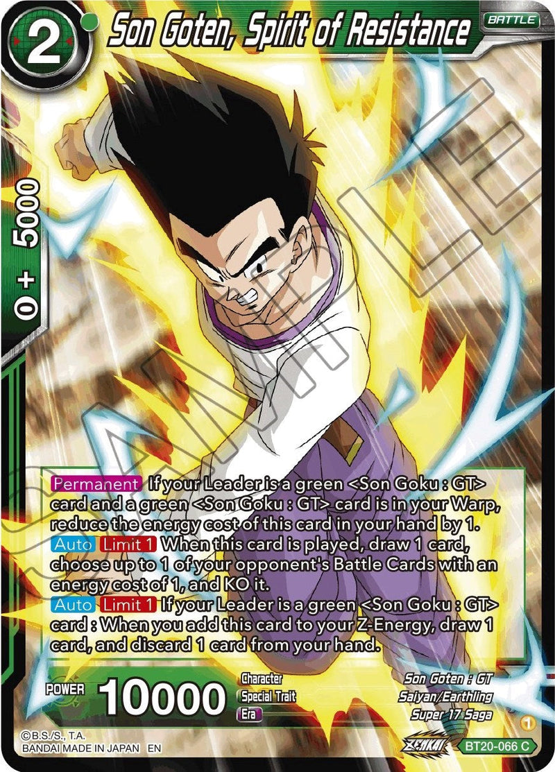 Son Goten, Spirit of Resistance (BT20-066) [Power Absorbed] Parallel Foil