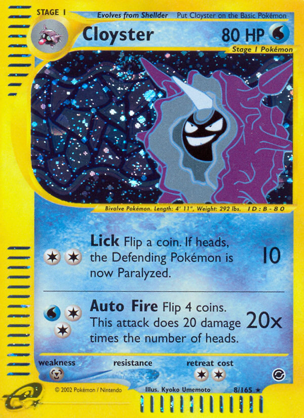 Cloyster (8/165) [Expedition: Base Set] Reverse Holofoil