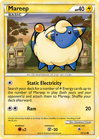 Mareep (73/123) [HeartGold & SoulSilver: Base Set] Reverse Holofoil