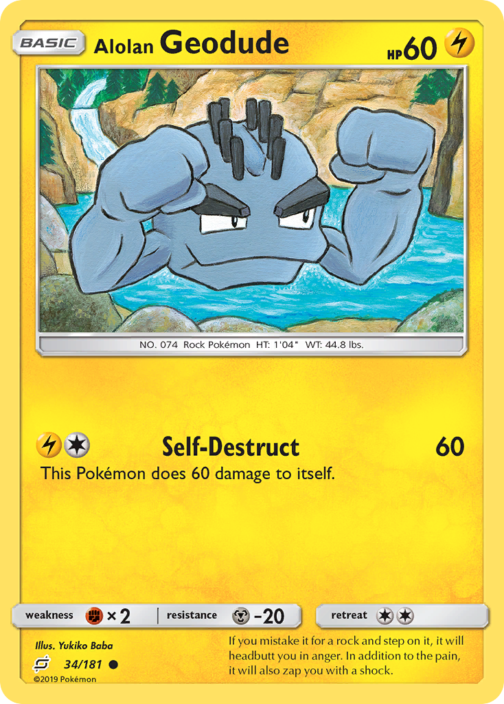 Alolan Geodude (34/181) [Sun & Moon: Team Up] Reverse Holofoil