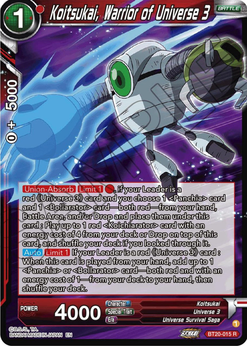 Koitsukai, Warrior of Universe 3 (BT20-015) [Power Absorbed] Parallel Foil
