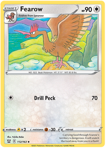 Fearow (112/163) [Sword & Shield: Battle Styles] Reverse Holofoil