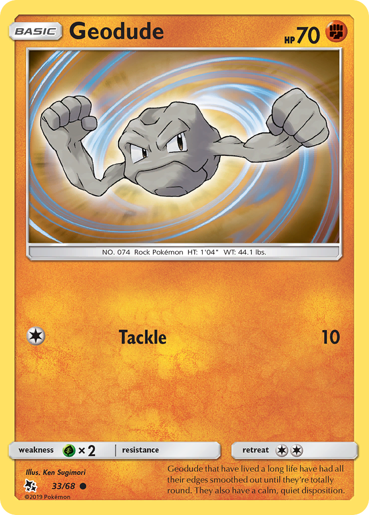 Geodude (33/68) [Sun & Moon: Hidden Fates] Reverse Holofoil
